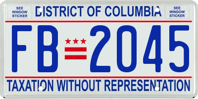 DC license plate FB2045