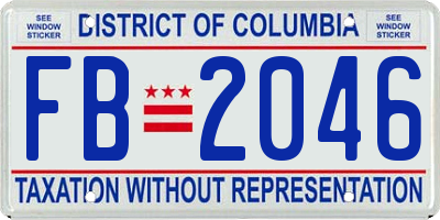 DC license plate FB2046