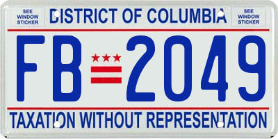 DC license plate FB2049