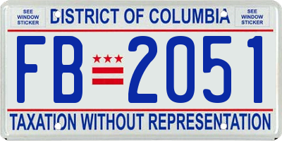 DC license plate FB2051