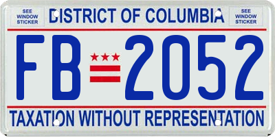 DC license plate FB2052