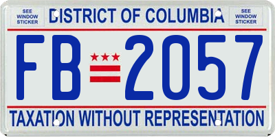 DC license plate FB2057