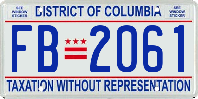 DC license plate FB2061