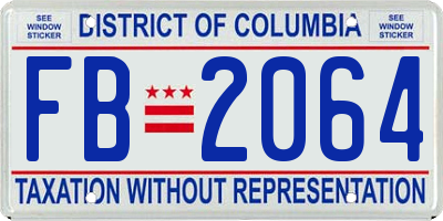 DC license plate FB2064