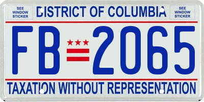 DC license plate FB2065