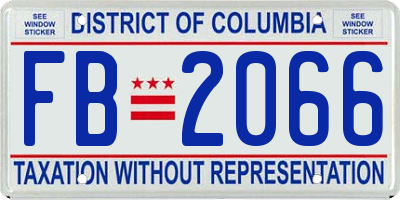 DC license plate FB2066