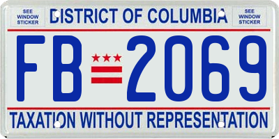 DC license plate FB2069