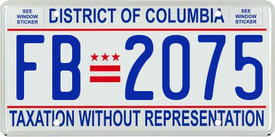 DC license plate FB2075