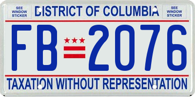 DC license plate FB2076