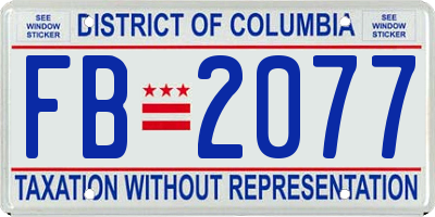 DC license plate FB2077