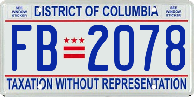 DC license plate FB2078