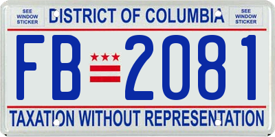 DC license plate FB2081