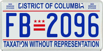 DC license plate FB2096