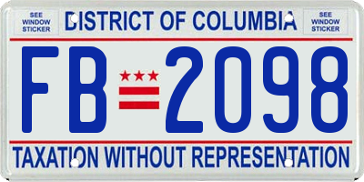 DC license plate FB2098