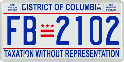 DC license plate FB2102