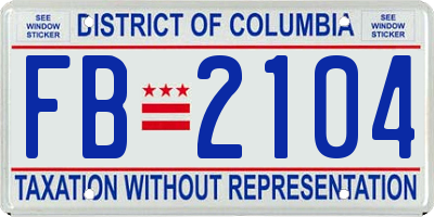 DC license plate FB2104