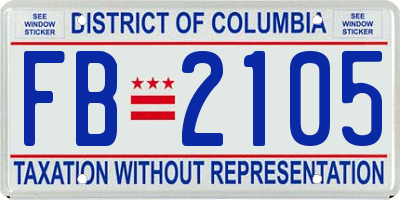 DC license plate FB2105