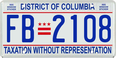 DC license plate FB2108