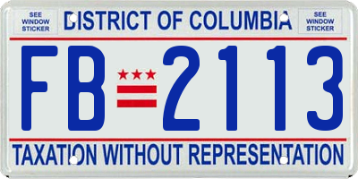 DC license plate FB2113