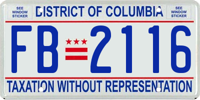 DC license plate FB2116