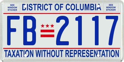 DC license plate FB2117