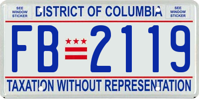 DC license plate FB2119