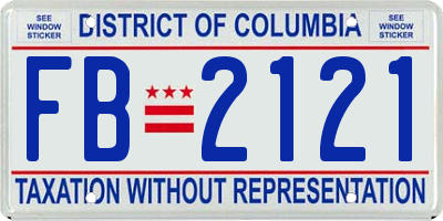 DC license plate FB2121