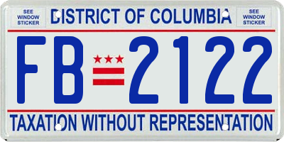 DC license plate FB2122