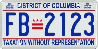 DC license plate FB2123