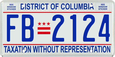 DC license plate FB2124