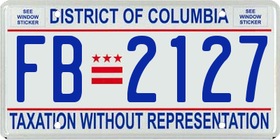 DC license plate FB2127