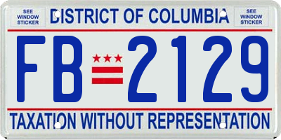 DC license plate FB2129