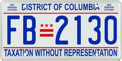 DC license plate FB2130