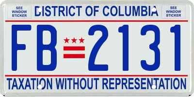 DC license plate FB2131