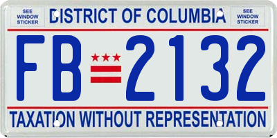 DC license plate FB2132