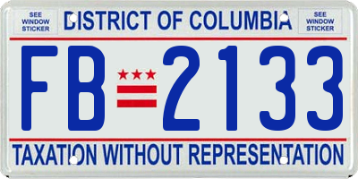 DC license plate FB2133