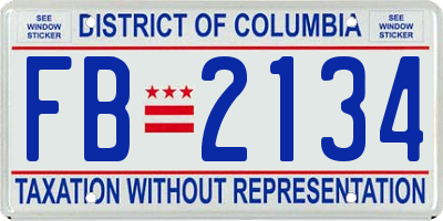 DC license plate FB2134