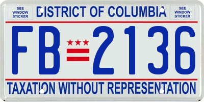 DC license plate FB2136