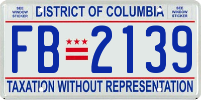 DC license plate FB2139