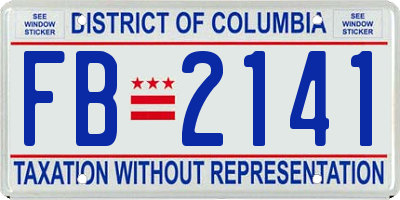 DC license plate FB2141