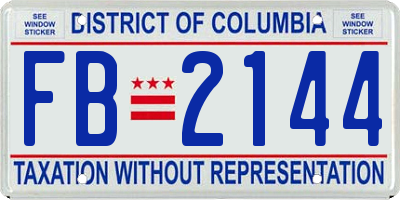 DC license plate FB2144