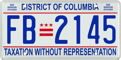 DC license plate FB2145