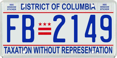 DC license plate FB2149