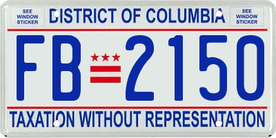 DC license plate FB2150