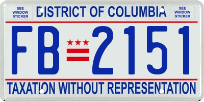 DC license plate FB2151