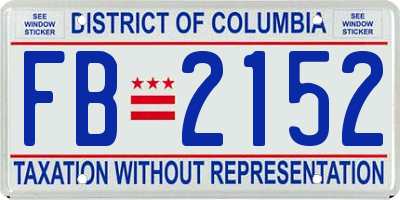 DC license plate FB2152