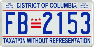 DC license plate FB2153