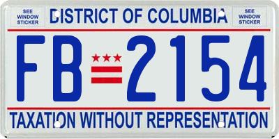 DC license plate FB2154