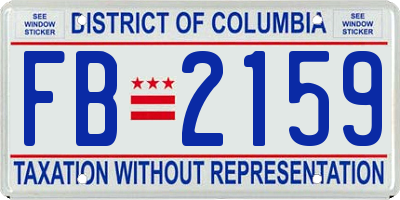 DC license plate FB2159