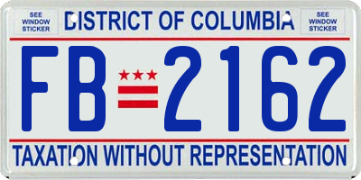 DC license plate FB2162